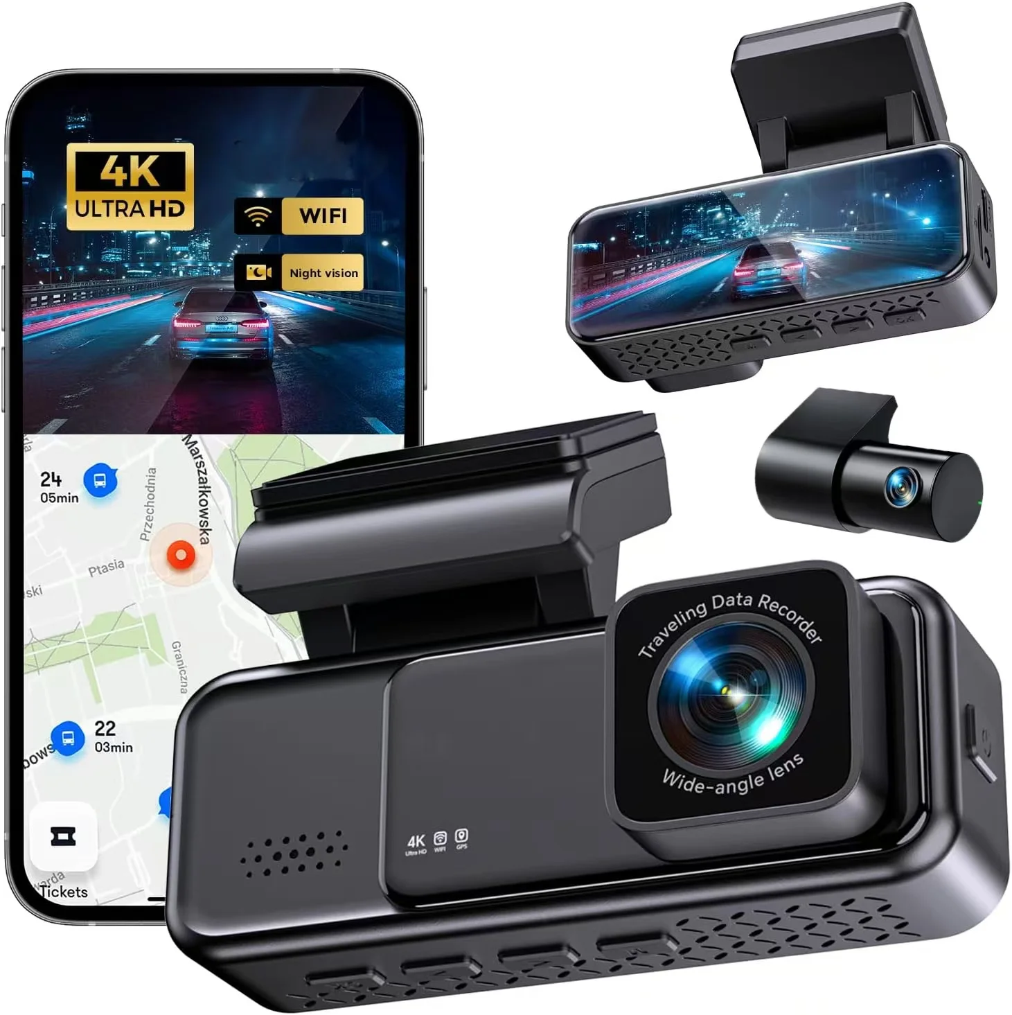 E-Too 4k Dvr Wifi Remote Car Black Box Auto Recording Camera Car Wifi Gps Dual Dash Cam Front Rear 4K 2160P Dashcam
E-Too 4k Dvr Wifi Remote Car Black Box Auto Recording Camera Car Wifi Gps Dual Dash Cam Front Rear 4K 2160P Dashcam