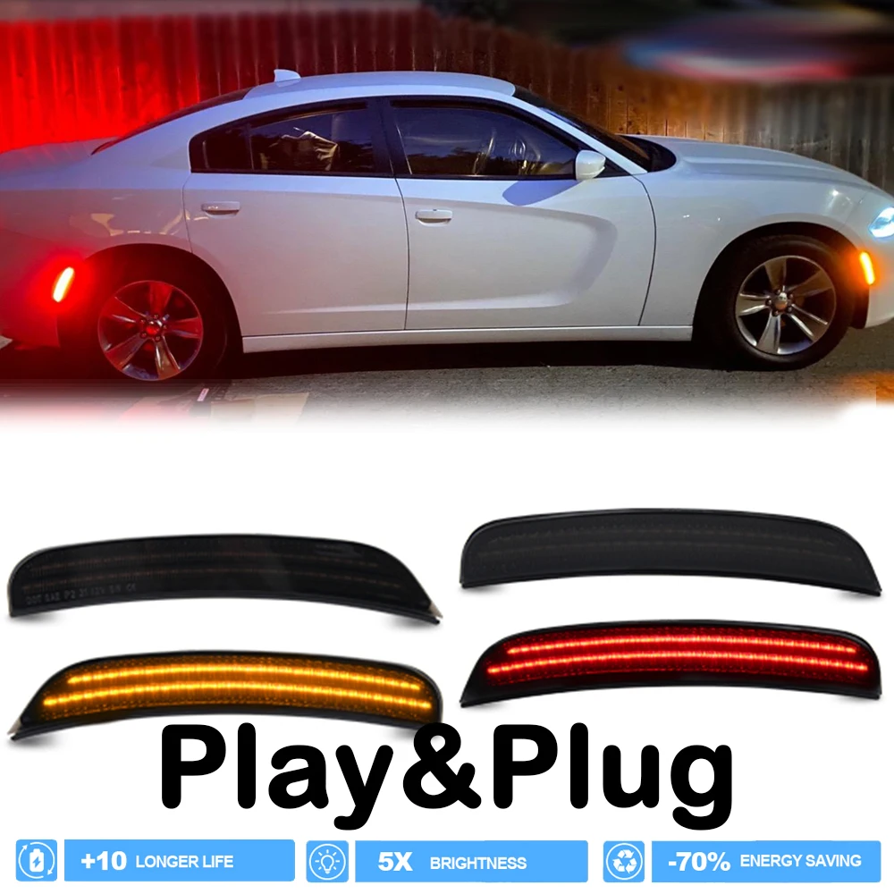 4 шт., переднее и заднее крыло, боковой габаритный светодиодный стоп-отражатель для Dodge Charger 2015-2023, автозапчасти, аксессуары
4 шт., переднее и заднее крыло, боковой габаритный светодиодный стоп-отражатель для Dodge Charger 2015-2023, автозапчасти, аксессуары