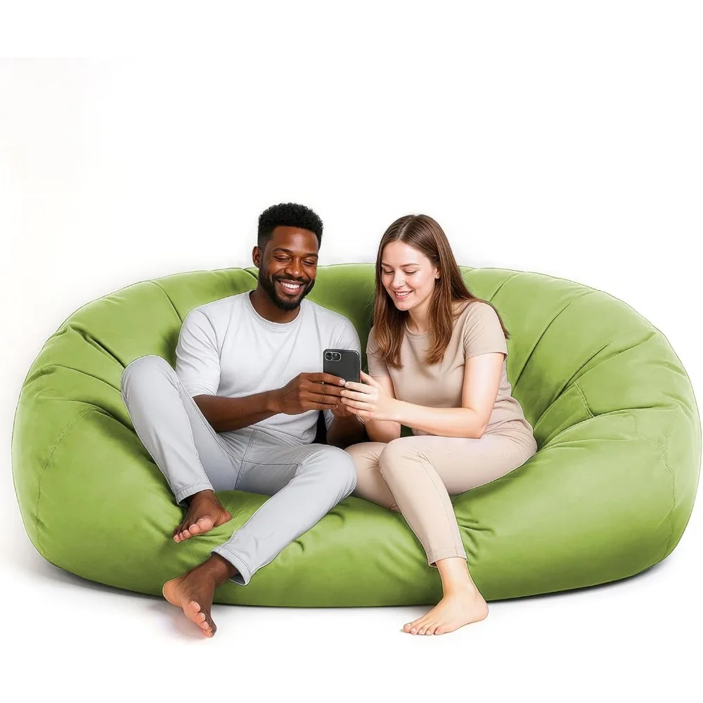 Oversized six foot microsuede bean bag sofa ultra soft washable foam lounger for kids teens adults dorm family room light green
Oversized six foot microsuede bean bag sofa ultra soft washable foam lounger for kids teens adults dorm family room light green