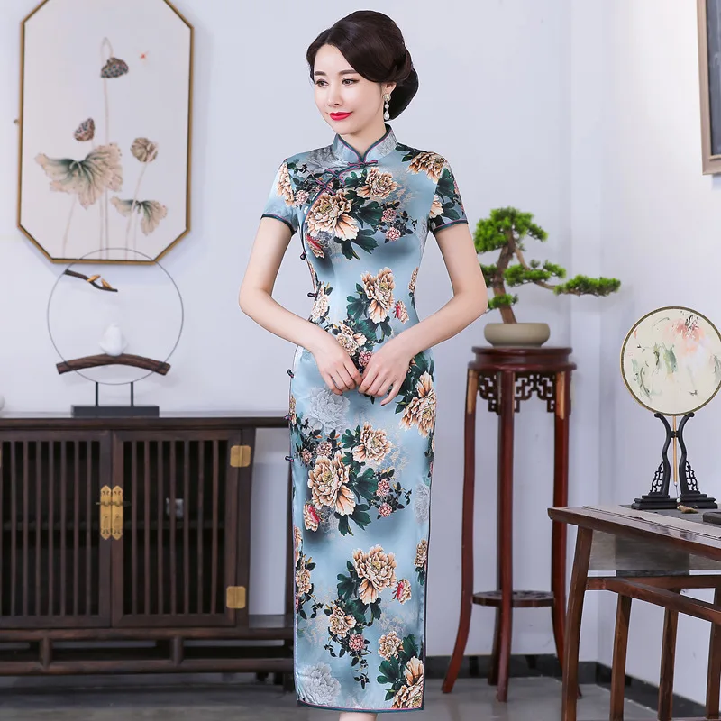 Spring and Summer New High Quality Real Silk Printed plus Size Improved Cheongsam Qipao Women's Dress
Spring and Summer New High Quality Real Silk Printed plus Size Improved Cheongsam Qipao Women's Dress