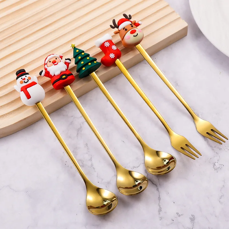 Christmas Fork And Spoon 2PC Set Stainless Steel Cutlery Tableware Coffee Tea Dessert Forks And Spoons Gift Set Tableware Gifts
Christmas Fork And Spoon 2PC Set Stainless Steel Cutlery Tableware Coffee Tea Dessert Forks And Spoons Gift Set Tableware Gifts