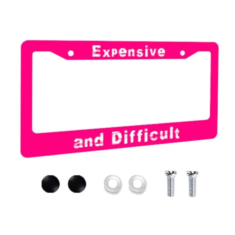 Expensive and Difficult Funny Aluminum License Plate Frame 6x12 Inch US Standard - Bold Pink Car Tag Holder with Mounting Screw
Expensive and Difficult Funny Aluminum License Plate Frame 6x12 Inch US Standard - Bold Pink Car Tag Holder with Mounting Screw