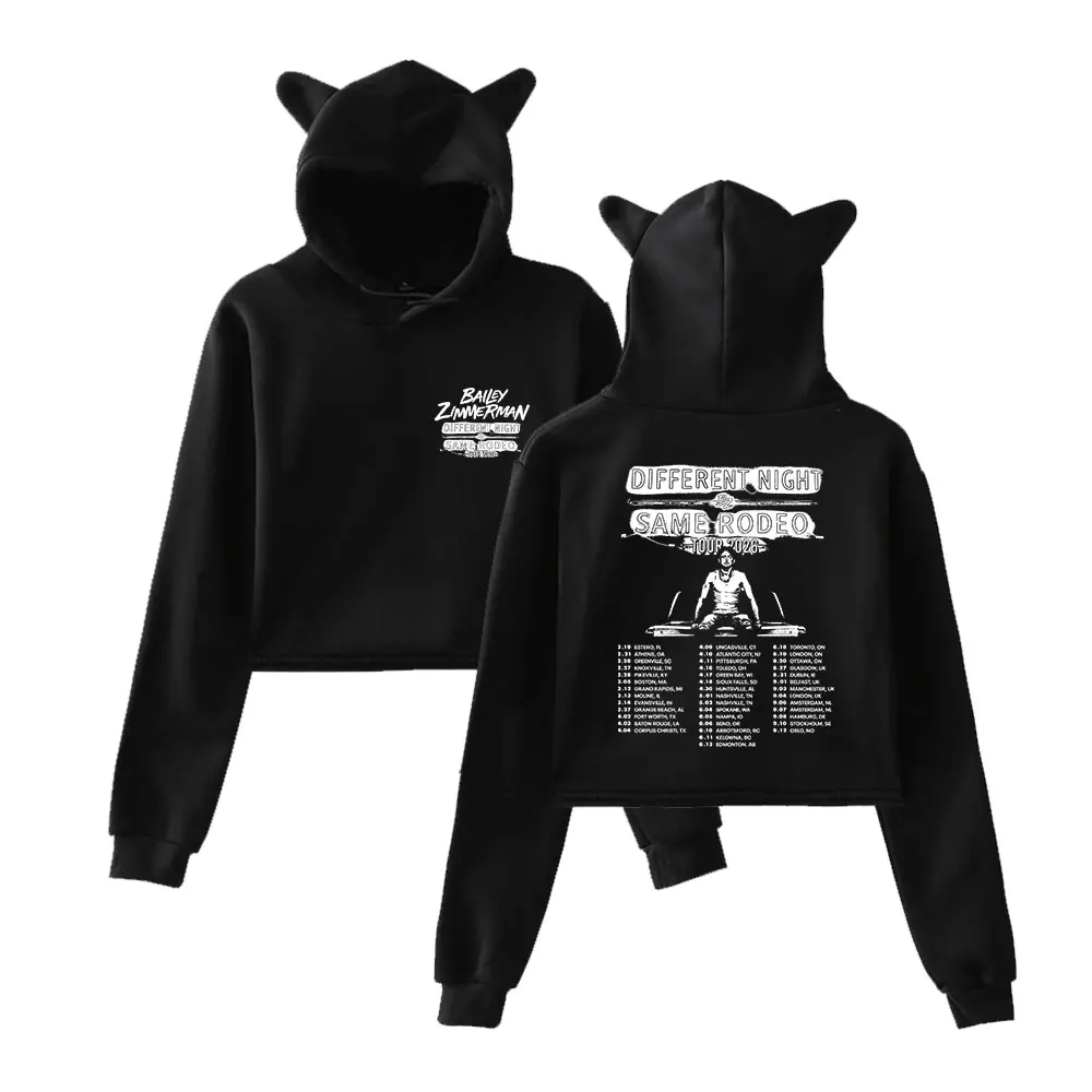 Bailey Zimmerman Different Night Same Rodeo 2026 Tour Hoodie Women Long Sleeve Hooded Sweatshirt Casual Fashion Crop Top
Bailey Zimmerman Different Night Same Rodeo 2026 Tour Hoodie Women Long Sleeve Hooded Sweatshirt Casual Fashion Crop Top