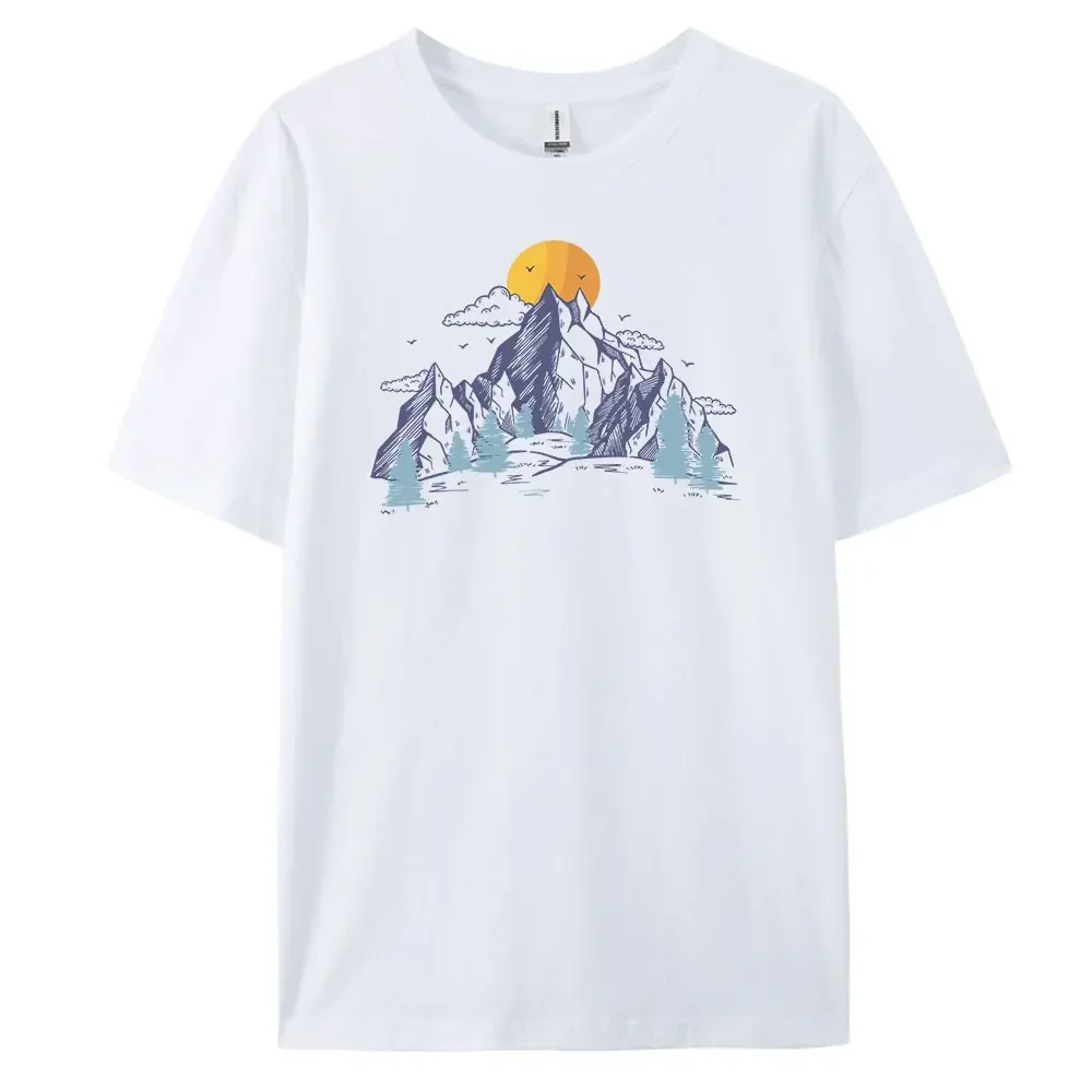 Mountain Men's Casual Short-sleeved T-shirt with 100% Cotton Fashion print Tees oversize
Mountain Men's Casual Short-sleeved T-shirt with 100% Cotton Fashion print Tees oversize