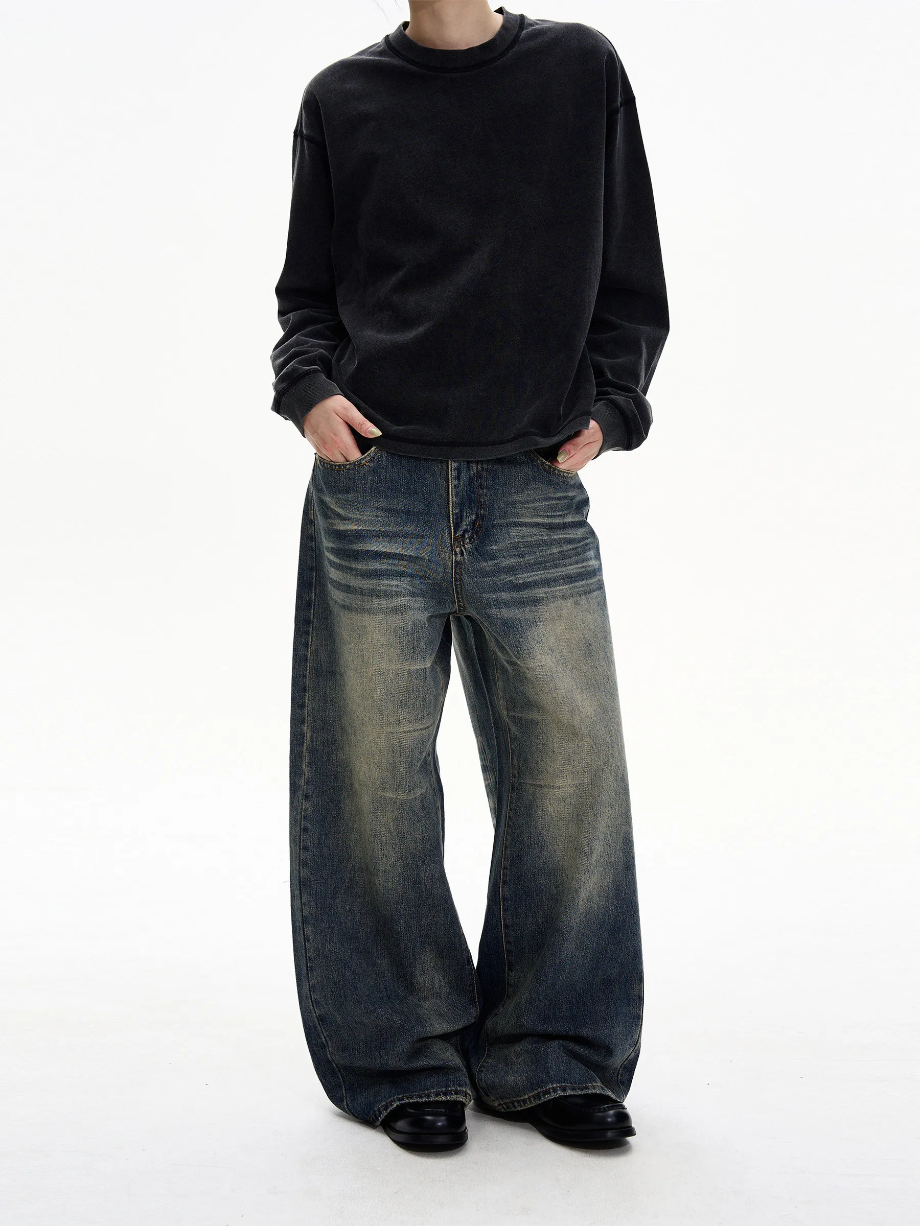 Retro American Waed Straight Leg Jeans Loose Wide Leg Design Men's Women's Casual Loose Fit Cleanfit Pants Youth Jeans
Retro American Waed Straight Leg Jeans Loose Wide Leg Design Men's Women's Casual Loose Fit Cleanfit Pants Youth Jeans
