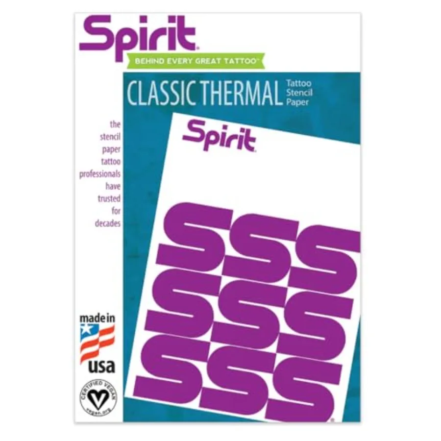 Repro FX Spirit® Classic Thermal Tattoo Transfer Paper 8.5" X 11" - 100 Sheets, Tattooing Stencil Paper, Proudly Made in The US
Repro FX Spirit® Classic Thermal Tattoo Transfer Paper 8.5" X 11" - 100 Sheets, Tattooing Stencil Paper, Proudly Made in The US
