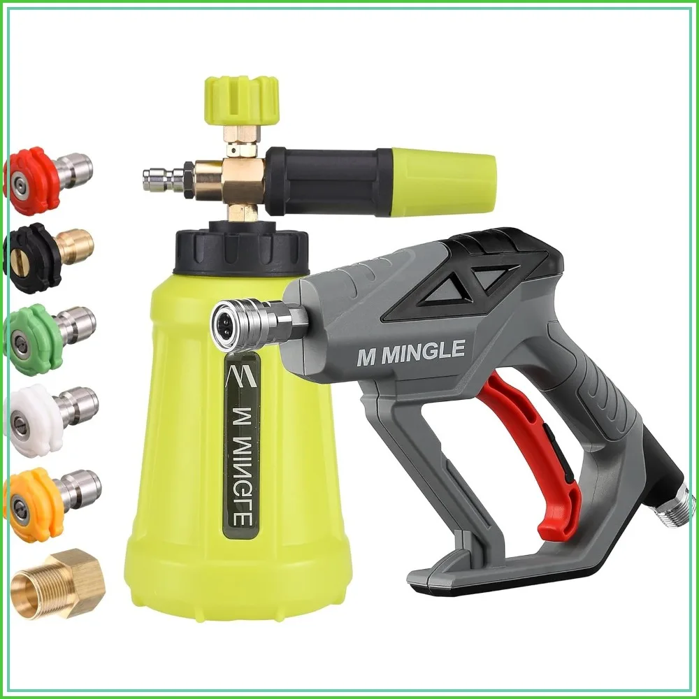 4000 PSI Snow Foam Lance for Pressure Washer, 1 Liter Foam Cannon with 5 Nozzle Tips, 1/4" Quick Connect
4000 PSI Snow Foam Lance for Pressure Washer, 1 Liter Foam Cannon with 5 Nozzle Tips, 1/4" Quick Connect
