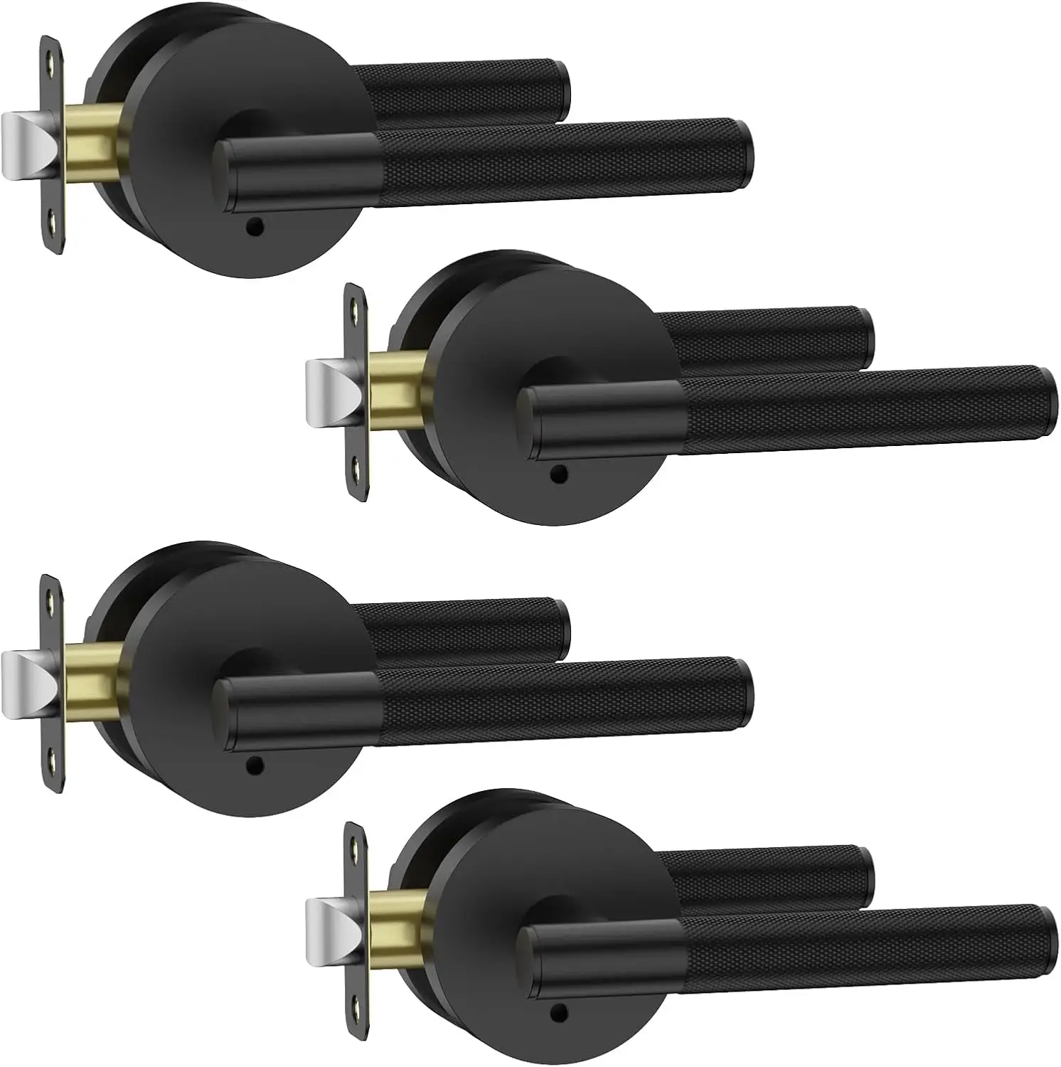 4-Pack Privacy Door Handles with Keyless Lock, Matte Black Interior Levers for Bedroom Bathroom, Heavy Duty Reversible
4-Pack Privacy Door Handles with Keyless Lock, Matte Black Interior Levers for Bedroom Bathroom, Heavy Duty Reversible