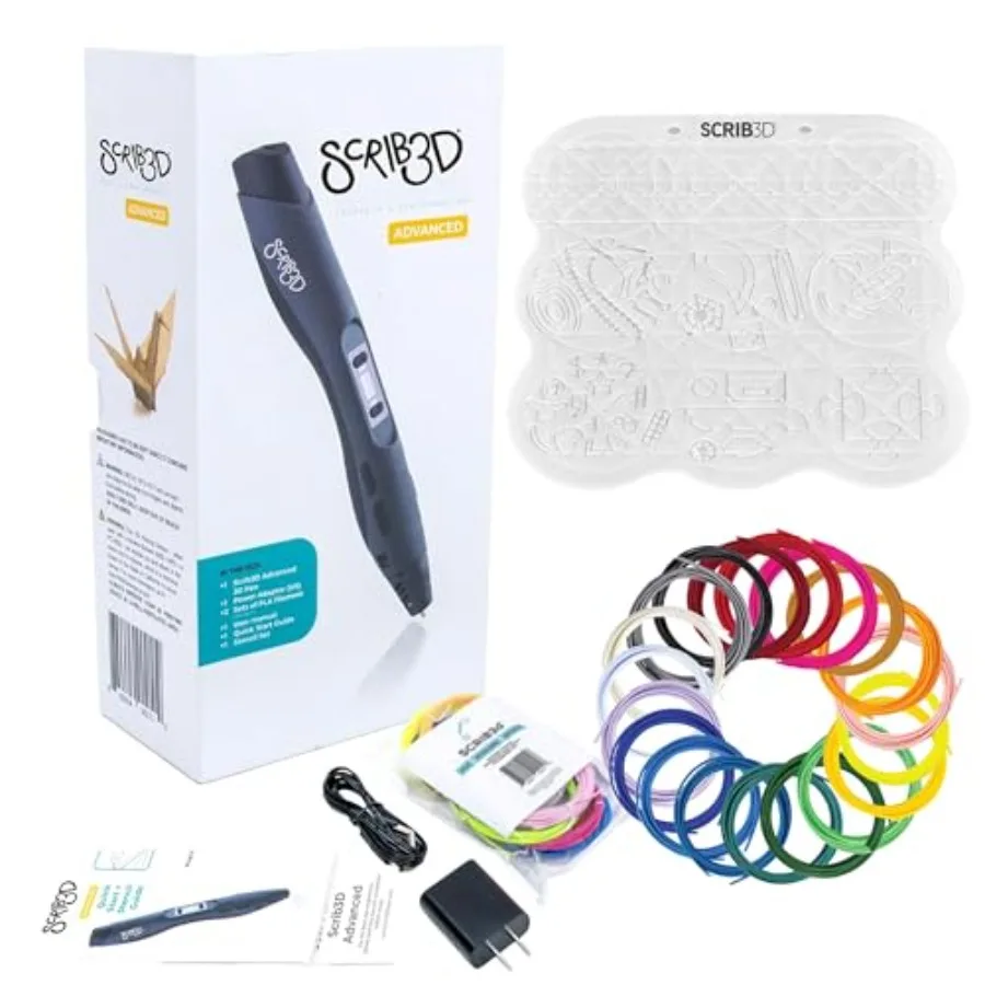 3D printing pen bundle for creative projects: silicone mat 20-color PLA filament 320 ft 1.75mm stencil book project guide 20 ft
3D printing pen bundle for creative projects: silicone mat 20-color PLA filament 320 ft 1.75mm stencil book project guide 20 ft