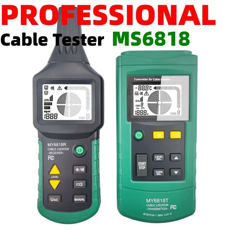 MS6818 Professional Cable Tester Digital Wire Tracer Handheld Cable Detector Wire Duct Cable Tracer AC/DC Metal Pipe Locator
MS6818 Professional Cable Tester Digital Wire Tracer Handheld Cable Detector Wire Duct Cable Tracer AC/DC Metal Pipe Locator