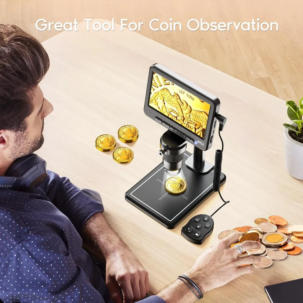 1080P LCD Digital Microscope with 32GB SD Card, Coin Microscope with 5-inch IPS Screen,PC View,Photo/Video Capture
1080P LCD Digital Microscope with 32GB SD Card, Coin Microscope with 5-inch IPS Screen,PC View,Photo/Video Capture