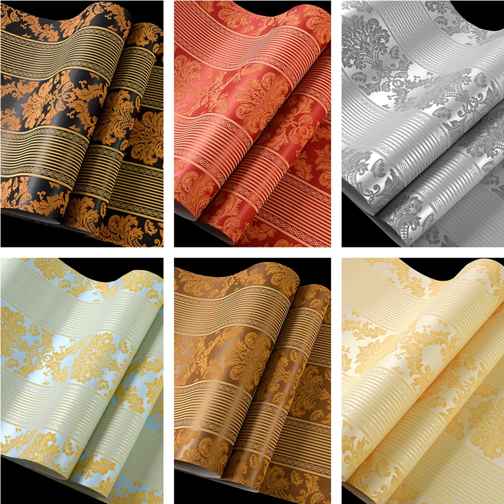 European 3D Flower Wallpaper Black Striped Luxury Damask Bedroom Living Room Sofa TV Background Wall Papers Home Decor
European 3D Flower Wallpaper Black Striped Luxury Damask Bedroom Living Room Sofa TV Background Wall Papers Home Decor