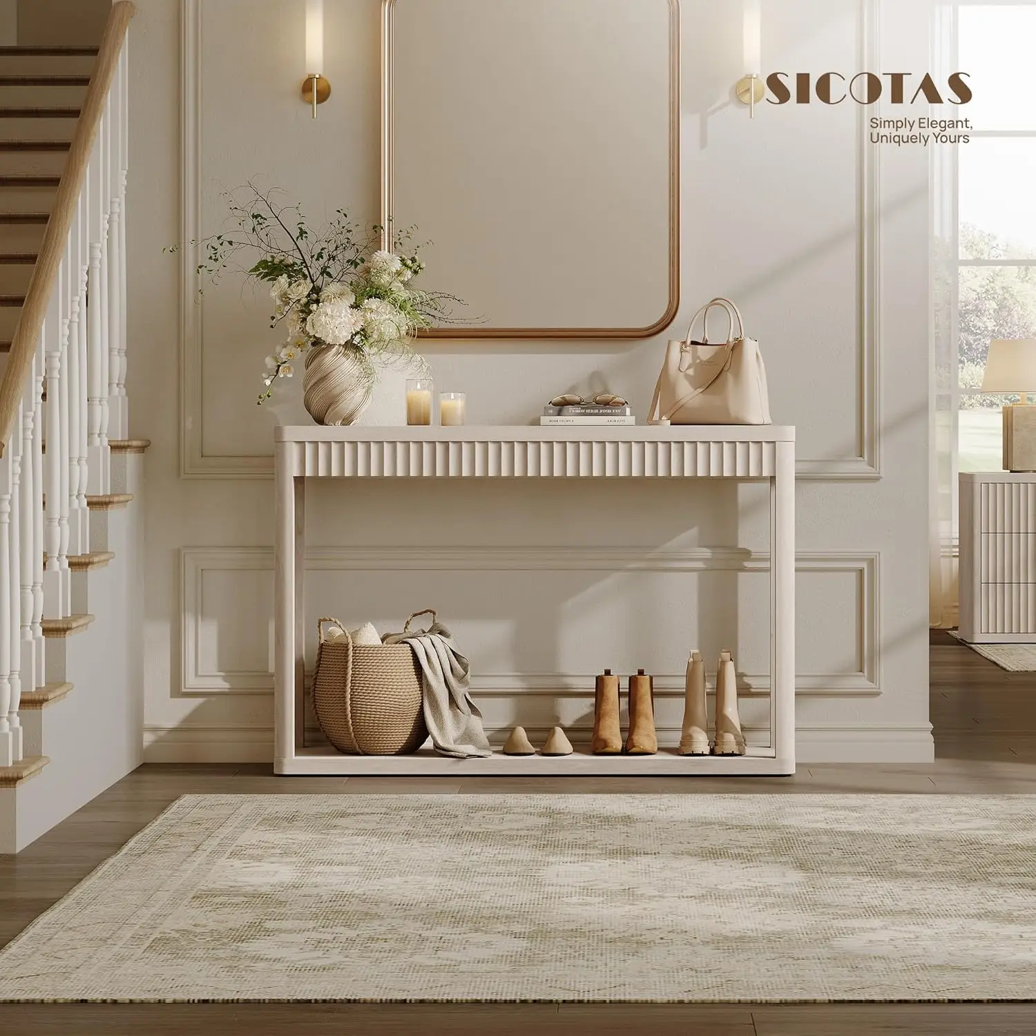 Modern Entryway Console Table with Storage Shelf 47" Wooden Sofa Table for Living Room Hallway , Custom
Modern Entryway Console Table with Storage Shelf 47" Wooden Sofa Table for Living Room Hallway , Custom