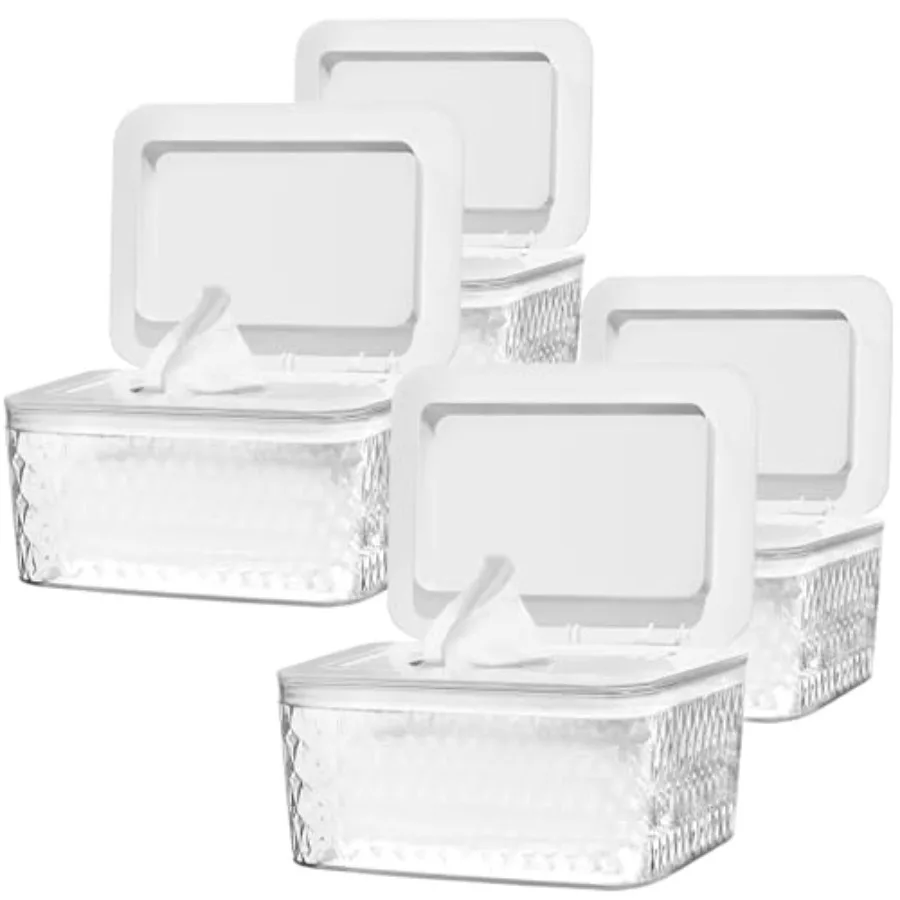 4 Pack Wipes Dispenser Seal-Designed Wipe Dispenser Holder Wipes Case Box for Bathroom Keep Wipes Fresh Dust-Proof and Non-Slip
4 Pack Wipes Dispenser Seal-Designed Wipe Dispenser Holder Wipes Case Box for Bathroom Keep Wipes Fresh Dust-Proof and Non-Slip