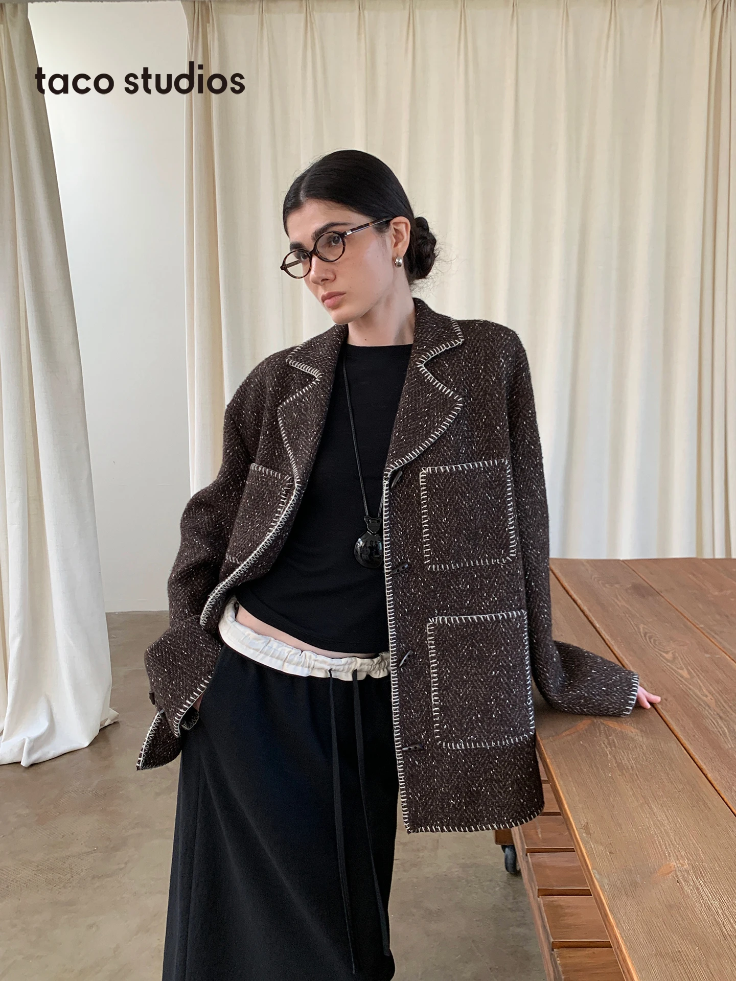 Taco Studios Handmade Texture Woolen Coat with Large kets Autumn Casual Sle Women's Faion Outerwear Warm Long Sve
Taco Studios Handmade Texture Woolen Coat with Large kets Autumn Casual Sle Women's Faion Outerwear Warm Long Sve