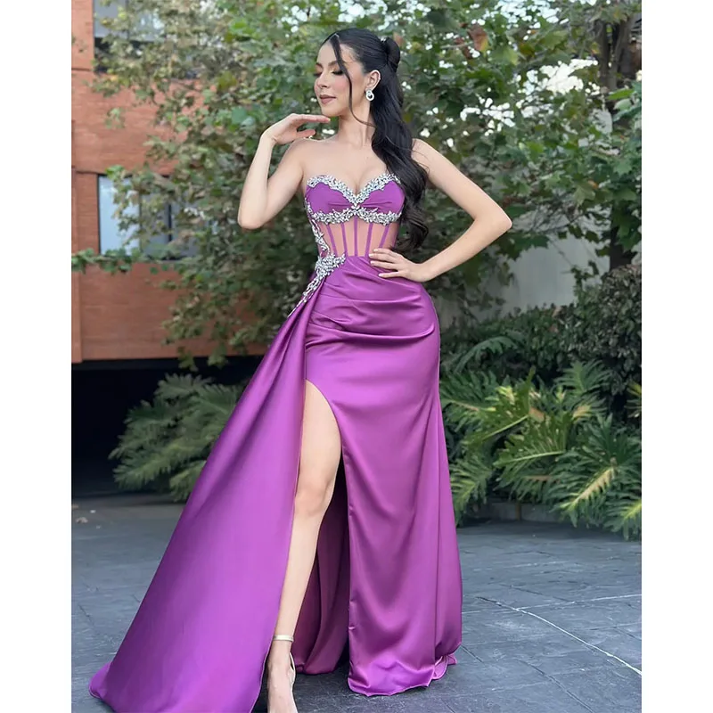 Customized Elegant Long Evening Dresses for Special Occasions Sweetheart Floor-Length Side Slit Women Gala Prom Party Gowns 2025
Customized Elegant Long Evening Dresses for Special Occasions Sweetheart Floor-Length Side Slit Women Gala Prom Party Gowns 2025