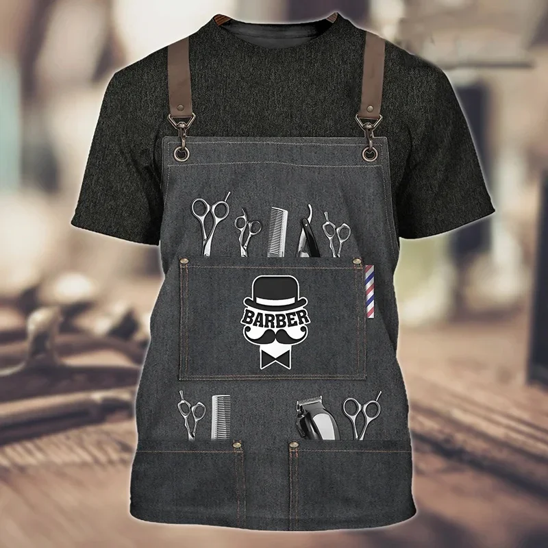 Barber Uniform Fake Suit Pattern Printing Men's T-shirts Men's Tops Short-sleeved Harajuku Fashion Funny Print Ms. Short-sleeved
Barber Uniform Fake Suit Pattern Printing Men's T-shirts Men's Tops Short-sleeved Harajuku Fashion Funny Print Ms. Short-sleeved