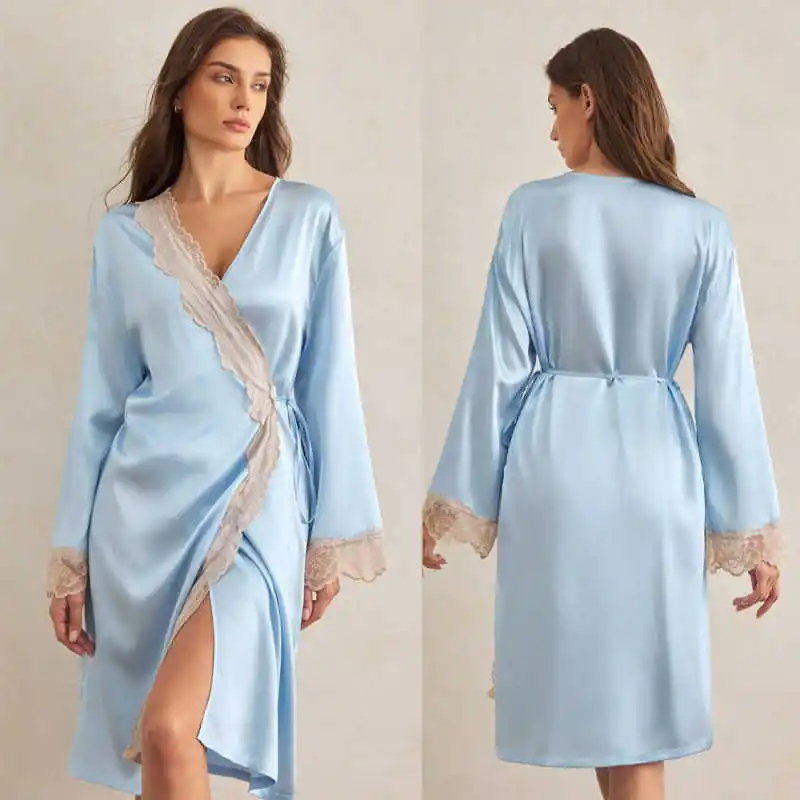 Elegant Women’s Pajamas Appliques Satin Lace Robes Bridesmaid Bride Robes Wedding Long Robe Bathrobe plus size customized
Elegant Women’s Pajamas Appliques Satin Lace Robes Bridesmaid Bride Robes Wedding Long Robe Bathrobe plus size customized