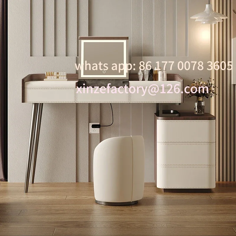 Customizable Bedroom Furniture Light Luxury Leather Dresser Chest OMakeup Vanity Dressing Table Makeup Desk Toiletries Dressers
Customizable Bedroom Furniture Light Luxury Leather Dresser Chest OMakeup Vanity Dressing Table Makeup Desk Toiletries Dressers