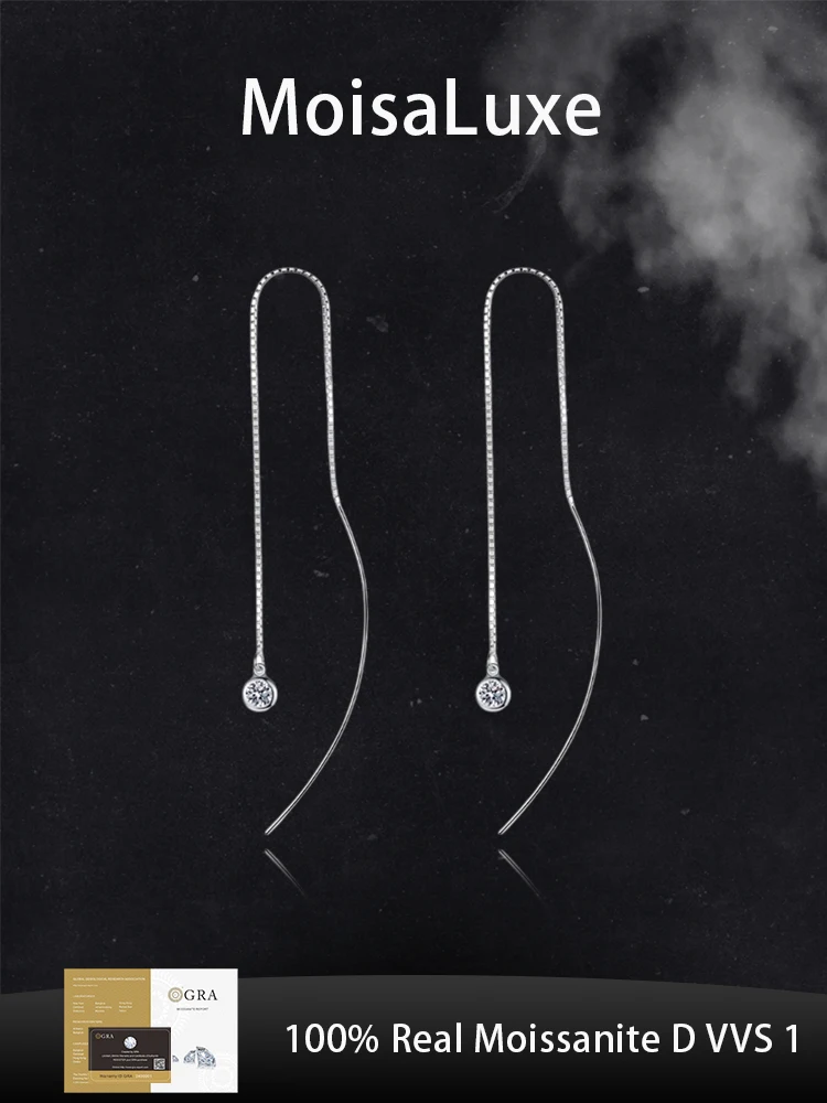MoisaLuxe Official Store GRA Moissanite Plata Sterling 925 Silver Earrings Women's Simple Fringed Day Gift 10-point Round Bag
MoisaLuxe Official Store GRA Moissanite Plata Sterling 925 Silver Earrings Women's Simple Fringed Day Gift 10-point Round Bag