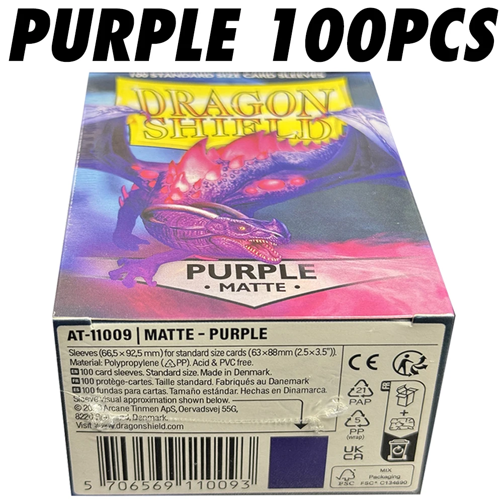 66x91MM 100 PCS/BOX Purple Matte Cards Sleeves Dragon Shield Cards Cover Cards Protector for OPCG/PTCG Board Games Standard Size
66x91MM 100 PCS/BOX Purple Matte Cards Sleeves Dragon Shield Cards Cover Cards Protector for OPCG/PTCG Board Games Standard Size