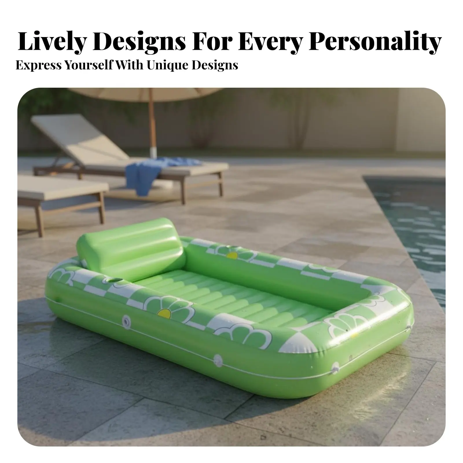 2 Person Inflatable Raft Portable Inflatable Buoyant Bed Sunbathing Lounger Buoyant Built-in Pillow Sun Tanning Lounger
2 Person Inflatable Raft Portable Inflatable Buoyant Bed Sunbathing Lounger Buoyant Built-in Pillow Sun Tanning Lounger