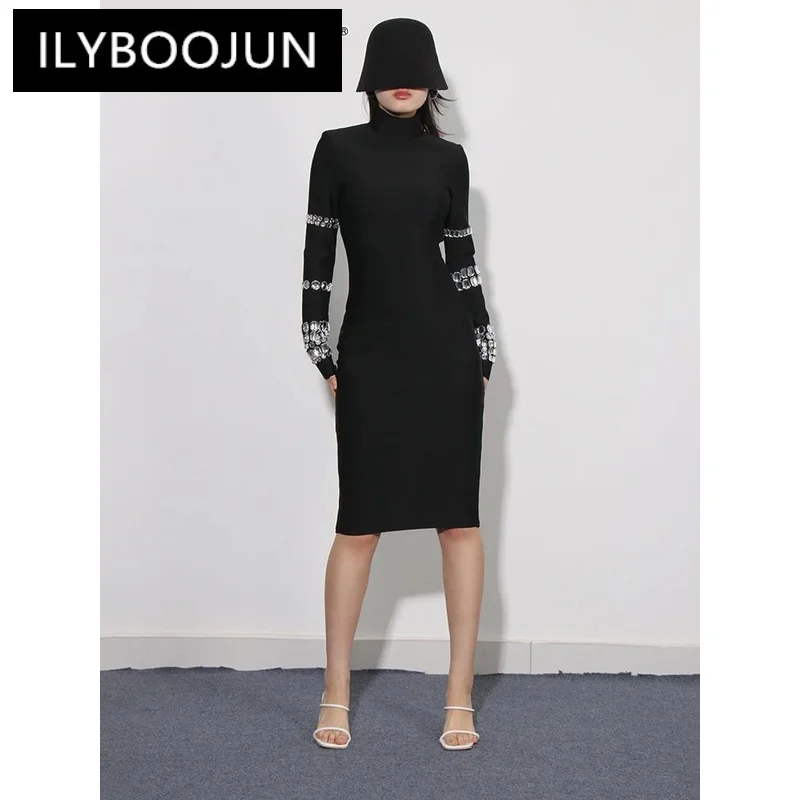ILYBOOJUN Solid Slimming Dress For Women Stand Collar Long Sleeve High Waist Patchwork Diamonds Temperament Dresses Female
ILYBOOJUN Solid Slimming Dress For Women Stand Collar Long Sleeve High Waist Patchwork Diamonds Temperament Dresses Female