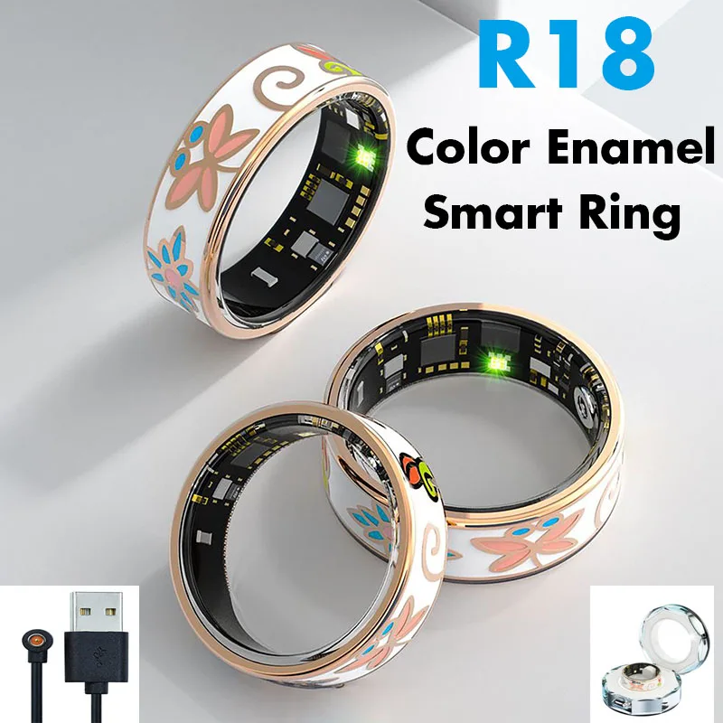 R18 Роскошное цветное эмалированное женское умное кольцо из нержавеющей стали, стильный фитнес-трекер, женские умные кольца, милые водонепроницаемые IP68
R18 Роскошное цветное эмалированное женское умное кольцо из нержавеющей стали, стильный фитнес-трекер, женские умные кольца, милые водонепроницаемые IP68