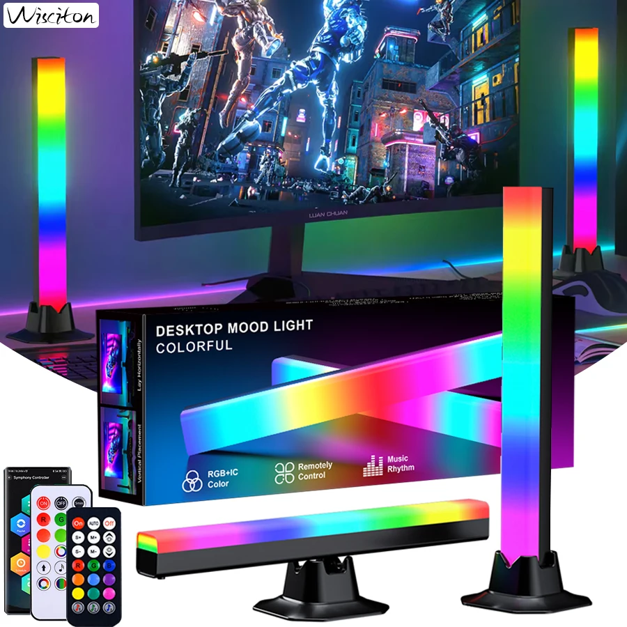 32cm RGB Desktop Background Wall Atmosphere Lighting Decoration Night Light Music Rhythm For Gaming/Learning/Work Lamp
32cm RGB Desktop Background Wall Atmosphere Lighting Decoration Night Light Music Rhythm For Gaming/Learning/Work Lamp