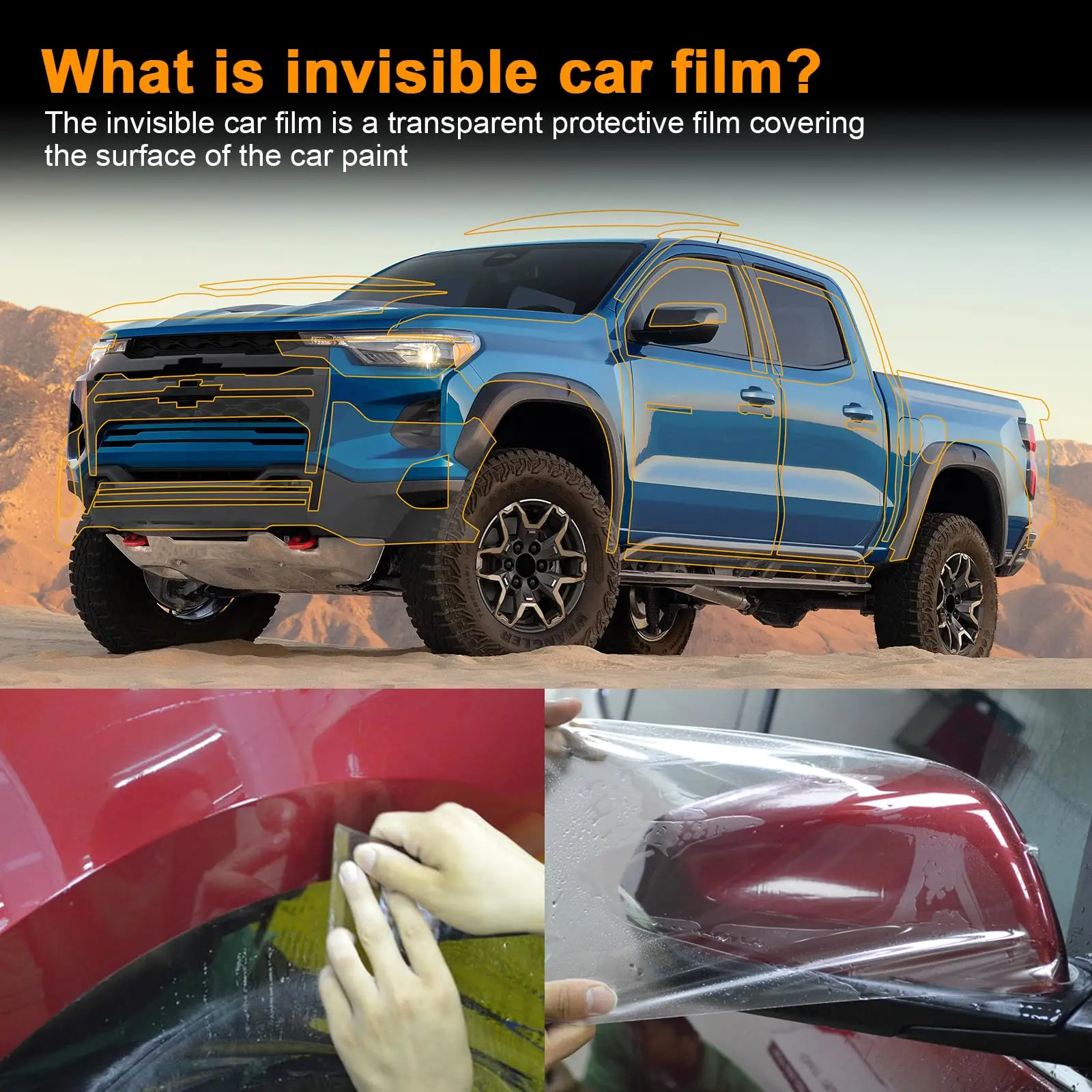 8,5 мил, устойчивая к царапинам защитная пленка из ТПУ для автомобильной краски для Chevrolet Colorado ZR2 2023-2024, прозрачный бюстгальтер для кузова автомобиля, PPF
8,5 мил, устойчивая к царапинам защитная пленка из ТПУ для автомобильной краски для Chevrolet Colorado ZR2 2023-2024, прозрачный бюстгальтер для кузова автомобиля, PPF