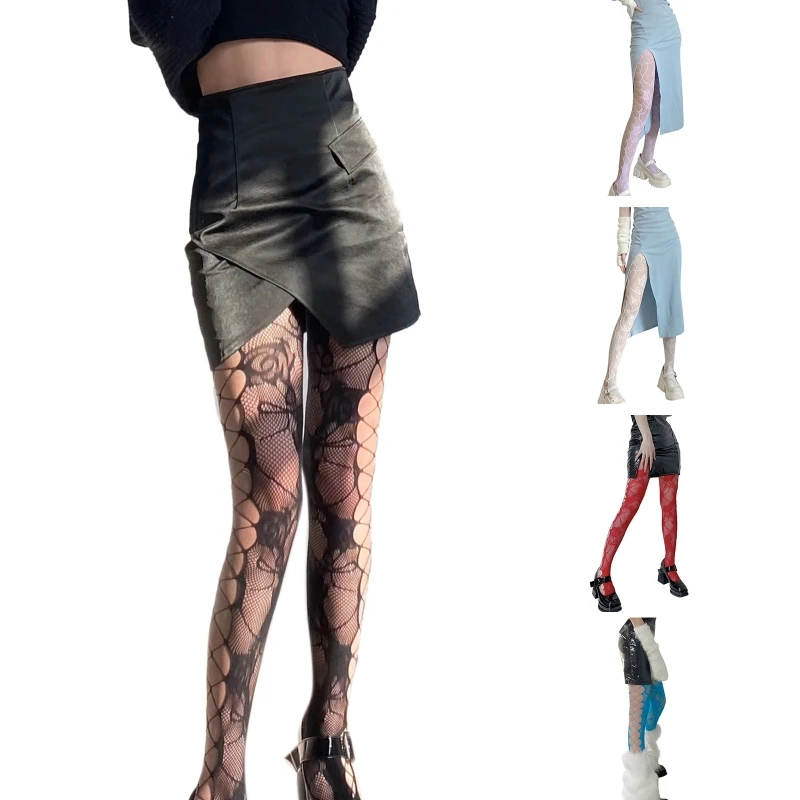 Women Gothic Punk Colorful Fishnet Pantyhose Side Hole Rose Flower Jacquard Patterned Tights Sexy Sheer Mesh
Women Gothic Punk Colorful Fishnet Pantyhose Side Hole Rose Flower Jacquard Patterned Tights Sexy Sheer Mesh