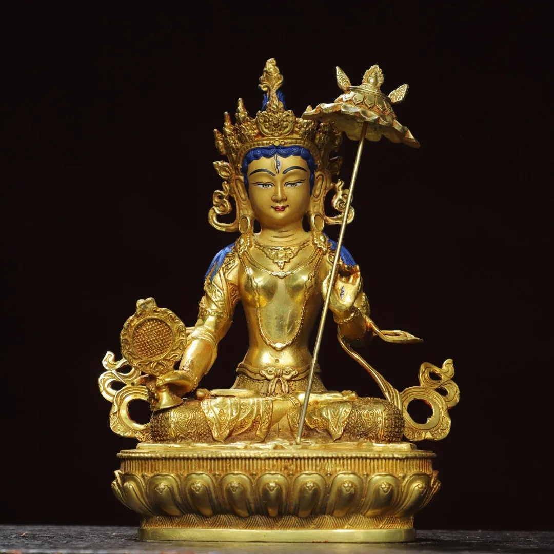 8"Tibetan Temple Collection Old Bronze Gilded Painted Face Cinnabar Usnisa-sitapatra Lotus Terrace Sitting Buddha Worship Hall
8"Tibetan Temple Collection Old Bronze Gilded Painted Face Cinnabar Usnisa-sitapatra Lotus Terrace Sitting Buddha Worship Hall