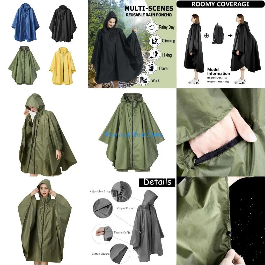 HX6F Rain Ponchos with Pocket,Waterproof Rain Poncho Reusable Hooded Ponchos Raincoat
HX6F Rain Ponchos with Pocket,Waterproof Rain Poncho Reusable Hooded Ponchos Raincoat