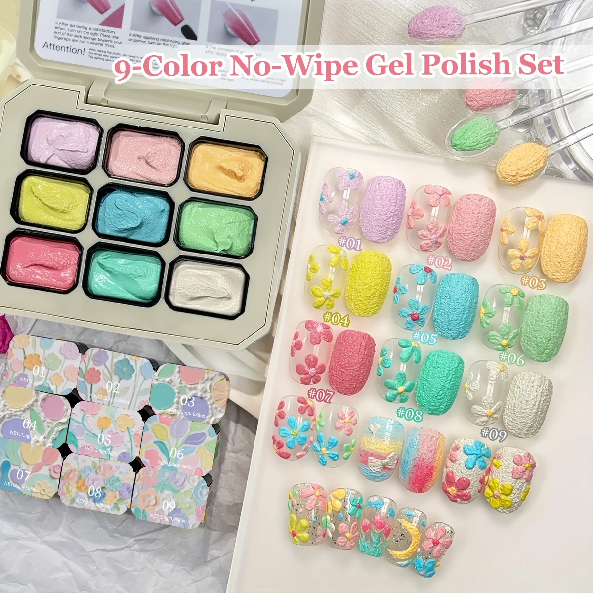 duolingdai 9-Grid Macaron Oil Painting Gel Complete Set - Nail Gel Macaron Oil Painting, No Wipe Nail Polish Gel, Vibrant Colors
duolingdai 9-Grid Macaron Oil Painting Gel Complete Set - Nail Gel Macaron Oil Painting, No Wipe Nail Polish Gel, Vibrant Colors