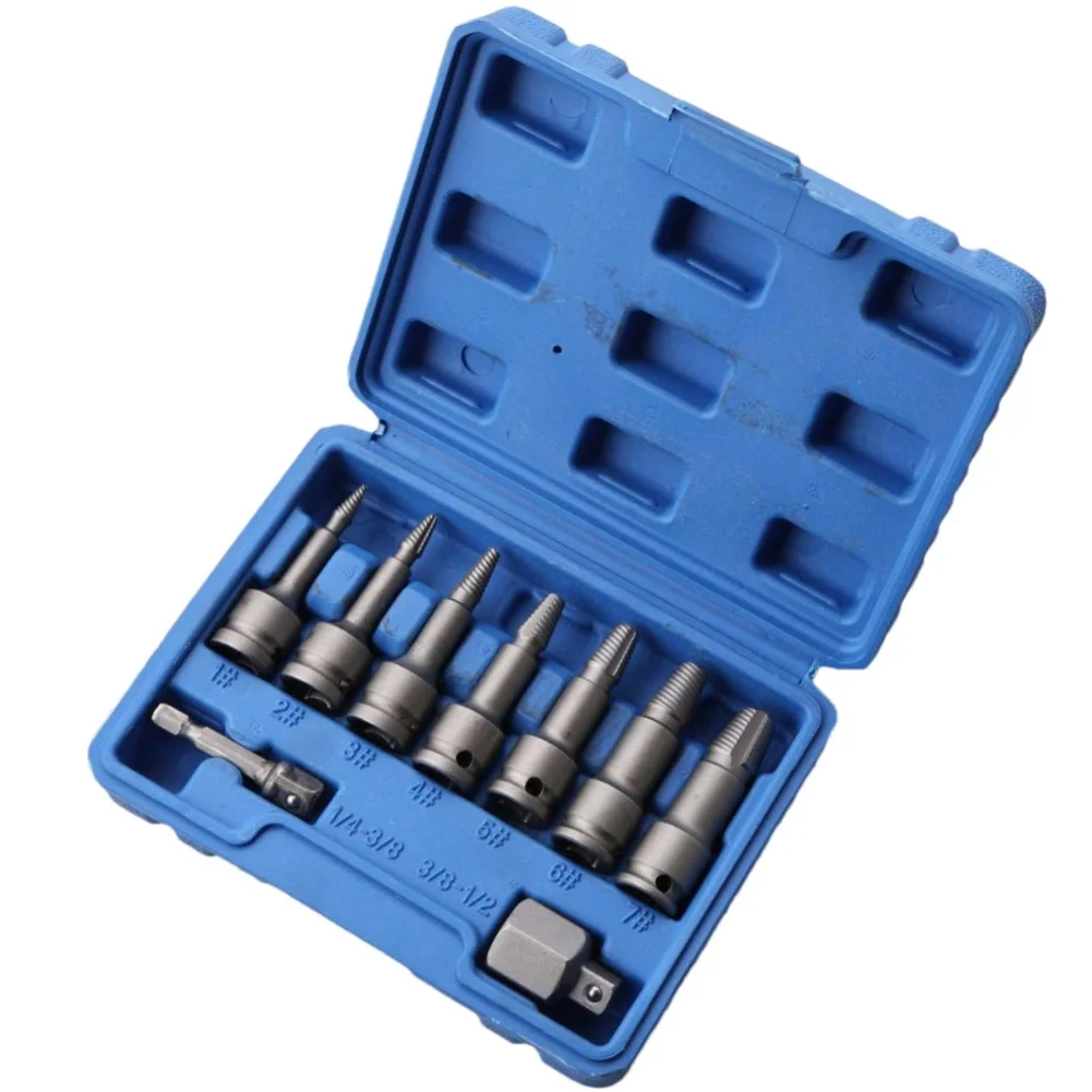 9Pcs Electric Broken Screw Extractor Set For Stripped Bolt Removal With Drill Bits For Water Pipe Faucet Repair
9Pcs Electric Broken Screw Extractor Set For Stripped Bolt Removal With Drill Bits For Water Pipe Faucet Repair