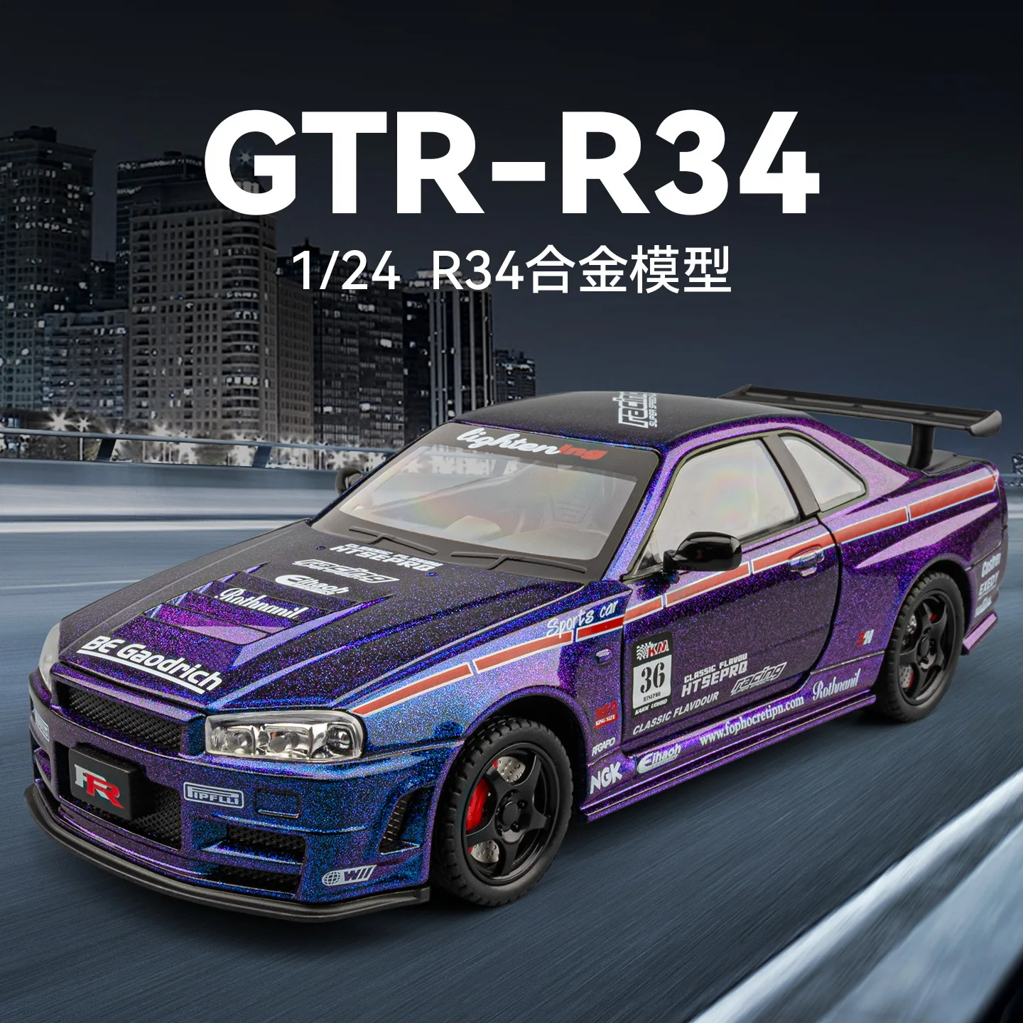 1:24 GTR Alloy Car Model Pull Back Sound and Light Toy Gift Diecast Alloy Car Model Collectible
1:24 GTR Alloy Car Model Pull Back Sound and Light Toy Gift Diecast Alloy Car Model Collectible