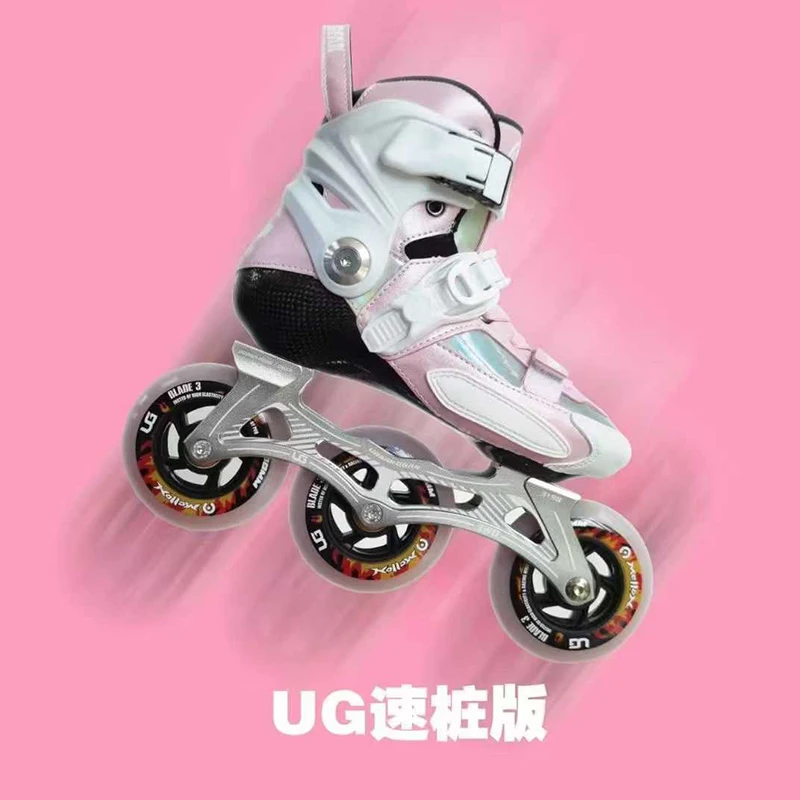 UG Детские скоростные коньки из углеродного волокна, 3-колесные молодежные роликовые коньки, роликовые коньки, кроссовки на роликах, синие, розовые, размер 27-38
UG Детские скоростные коньки из углеродного волокна, 3-колесные молодежные роликовые коньки, роликовые коньки, кроссовки на роликах, синие, розовые, размер 27-38