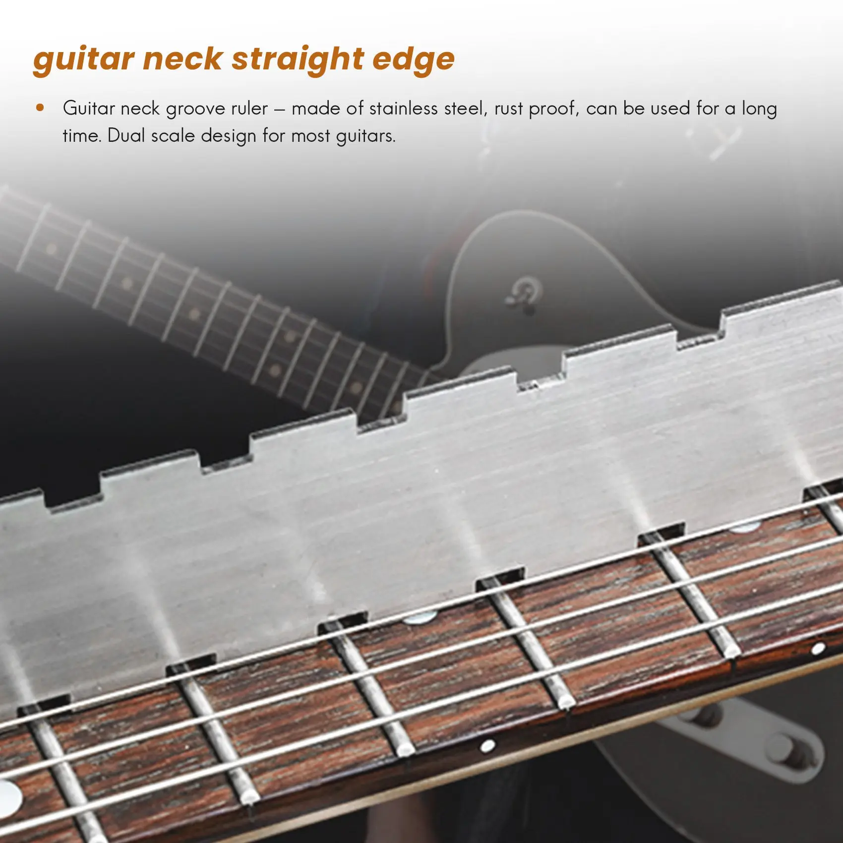 ABUE-Guitar Neck Notched Straight Edge Luthiers Tool With String Action Ruler Gauge For Gibson 24.75 Inch And Fender 25.5 Inch E
ABUE-Guitar Neck Notched Straight Edge Luthiers Tool With String Action Ruler Gauge For Gibson 24.75 Inch And Fender 25.5 Inch E