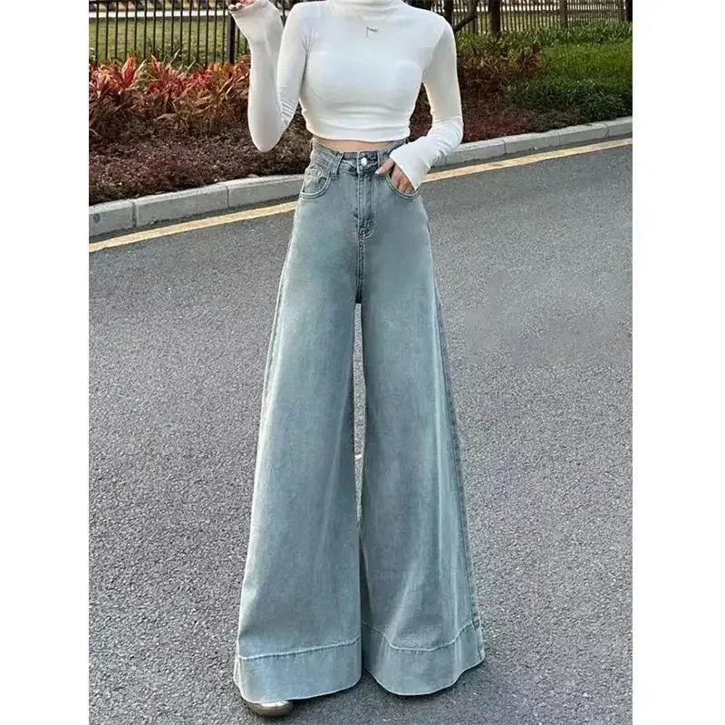 American Style Retro High Waist Wide Leg Jeans Women's Autumn Stretch Elephant Leg Pants Skirt Big Trousers Without Legs
American Style Retro High Waist Wide Leg Jeans Women's Autumn Stretch Elephant Leg Pants Skirt Big Trousers Without Legs