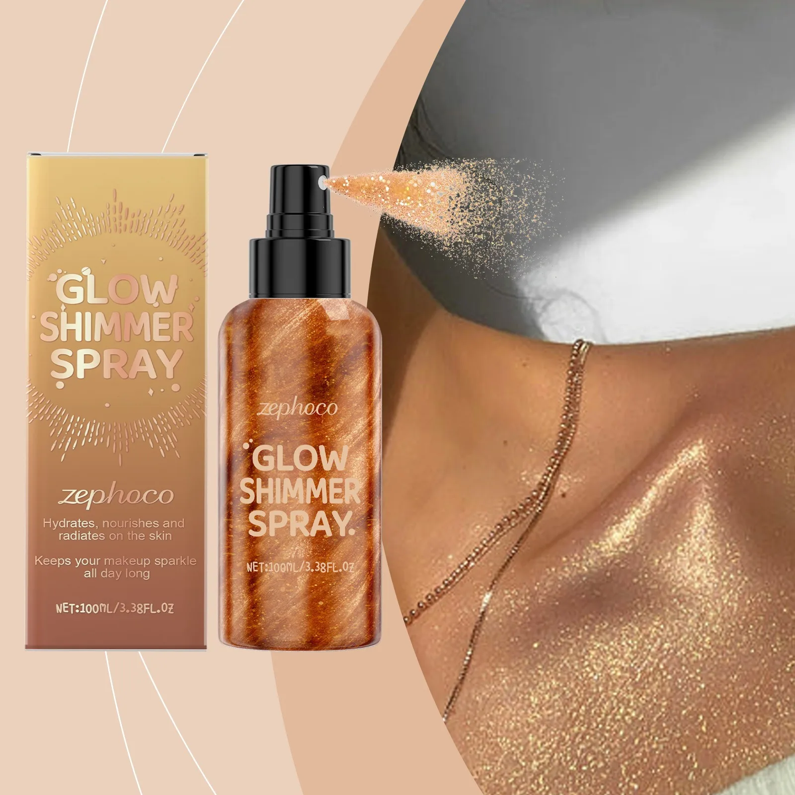 Glow Shimmer Spray Highlighter Hydrate Nourishing Skin Lasting Non Sticky Natural Glitter Powder Smooth Body Brightening Spray
Glow Shimmer Spray Highlighter Hydrate Nourishing Skin Lasting Non Sticky Natural Glitter Powder Smooth Body Brightening Spray