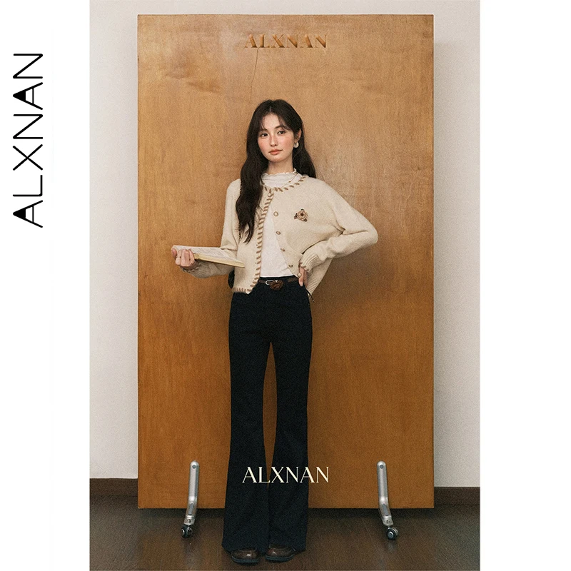 ALXNAN, черные расклешенные джинсы, женские облегающие прямые джинсы с высокой талией, осень 2023, новые хлопковые повседневные длинные мешковатые брюки L57005
ALXNAN, черные расклешенные джинсы, женские облегающие прямые джинсы с высокой талией, осень 2023, новые хлопковые повседневные длинные мешковатые брюки L57005