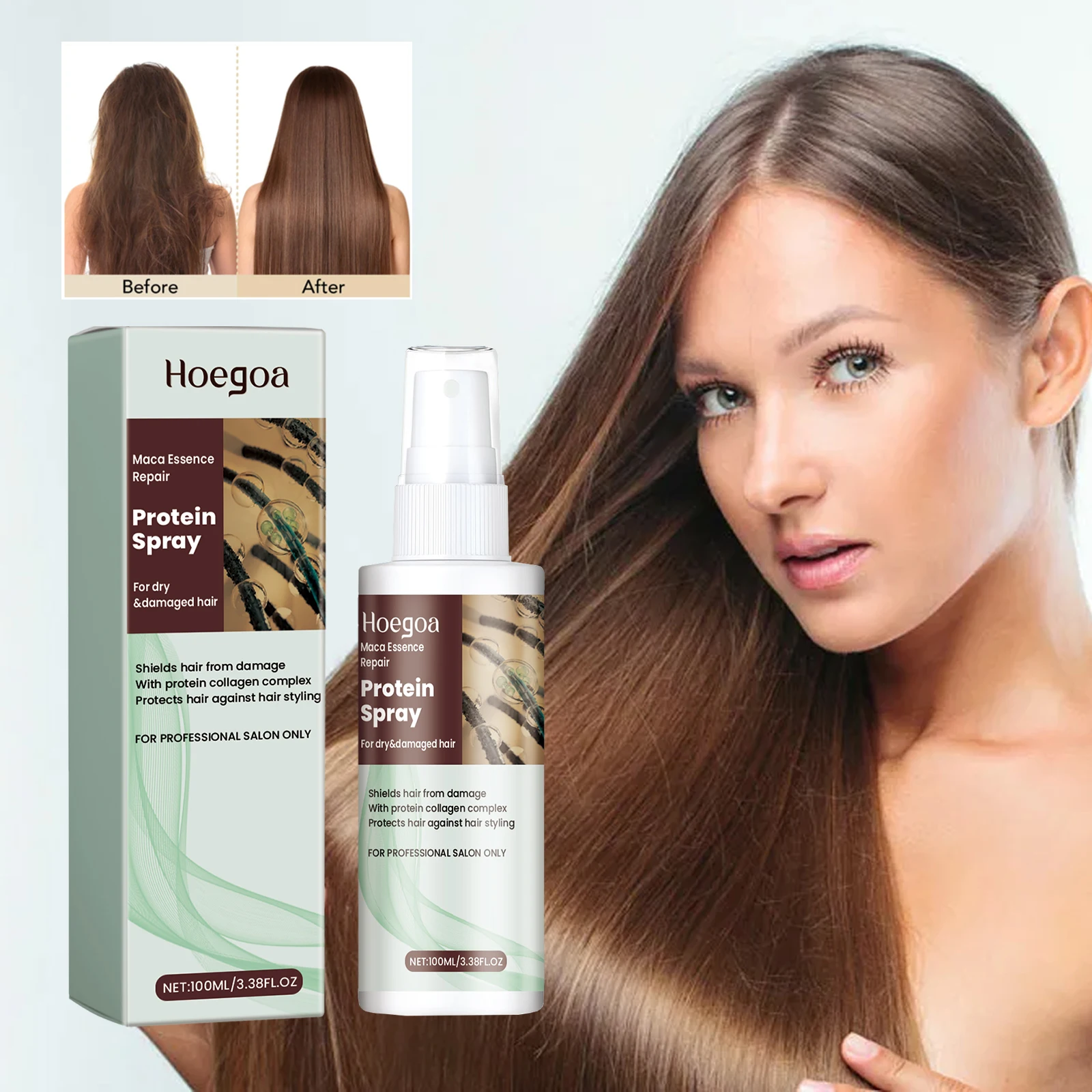 Hair Care Essence Repair Protein Spray Moisturizes Dry Ends Leaves Hair Dry & Fragrant Strengthens Smooth Shiny Hair
Hair Care Essence Repair Protein Spray Moisturizes Dry Ends Leaves Hair Dry & Fragrant Strengthens Smooth Shiny Hair