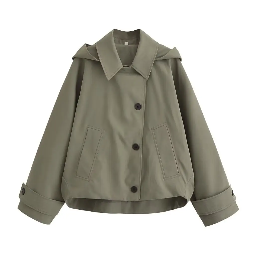 Women's Hooded Windbreaker Coat Autumn Winter Fashion Street Style Lapel Design Clothing
Women's Hooded Windbreaker Coat Autumn Winter Fashion Street Style Lapel Design Clothing