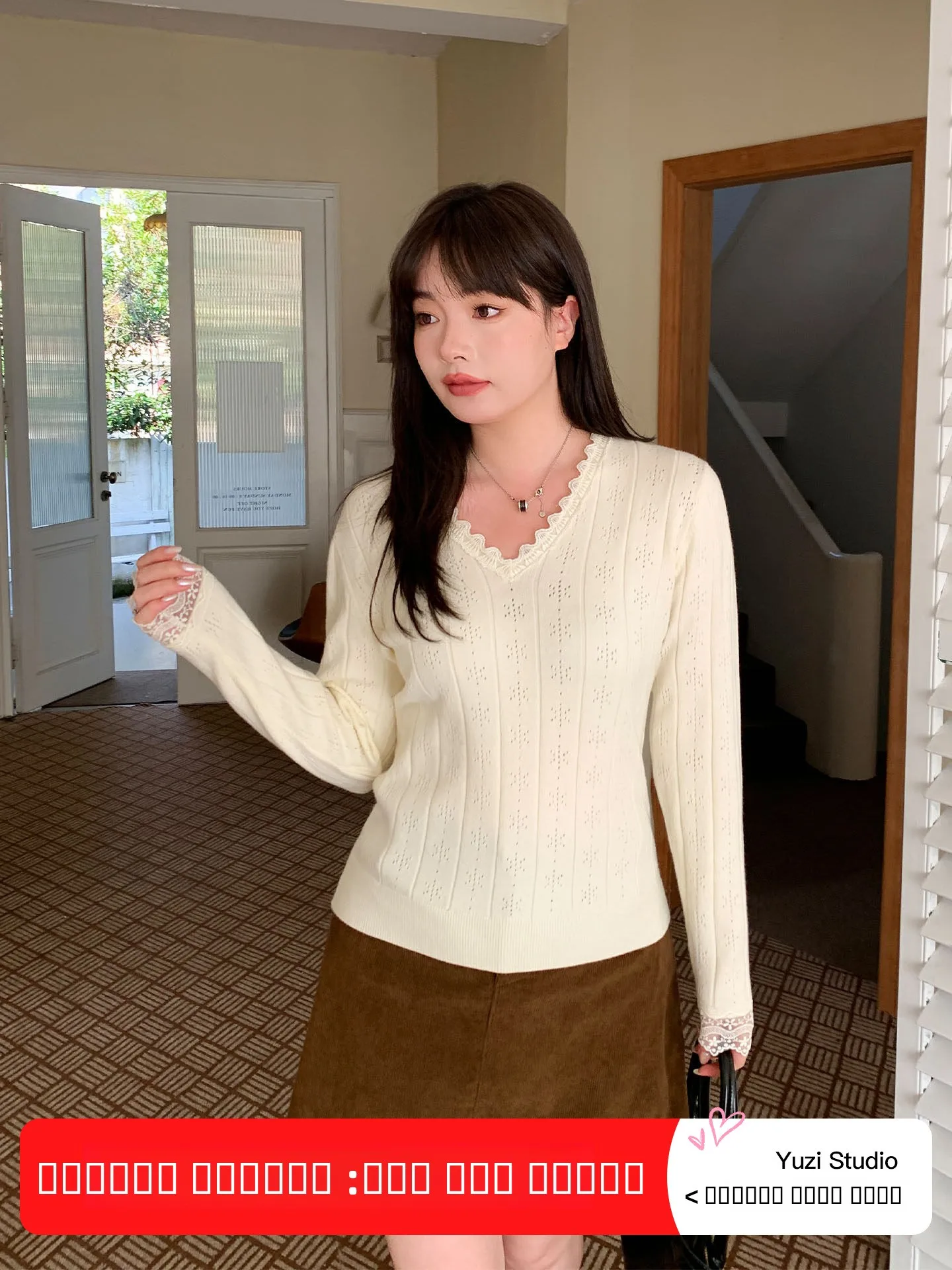 Вязаный свитер YUZI Fi Roe Gentle Lace с V-образным вырезом, женский, с длинным рукавом, базовый слой, омолаживающий, универсальный, утягивающий, больших размеров
Вязаный свитер YUZI Fi Roe Gentle Lace с V-образным вырезом, женский, с длинным рукавом, базовый слой, омолаживающий, универсальный, утягивающий, больших размеров