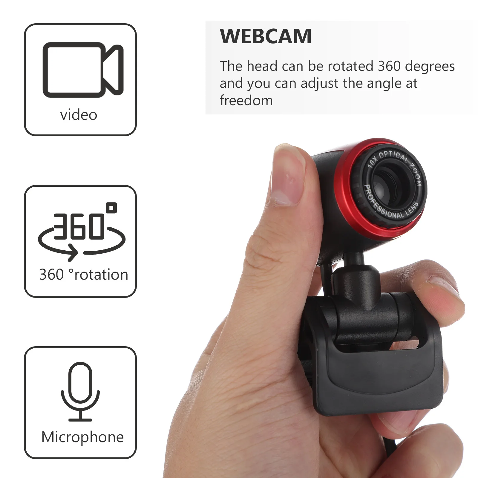 1Set Hd Webcam Auto Focusing Optical Camera 360 Degree Rotation Built-in Mic Live Streaming Video Conference Online Course
1Set Hd Webcam Auto Focusing Optical Camera 360 Degree Rotation Built-in Mic Live Streaming Video Conference Online Course