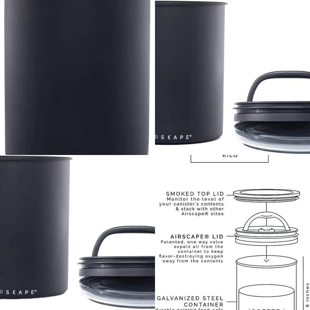 Контейнер для хранения кофе безвоздушного воздуха — запатентованная крышка с внутренним поршником — вмещает зерна 2,2 фунта — матовый черный
Контейнер для хранения кофе безвоздушного воздуха — запатентованная крышка с внутренним поршником — вмещает зерна 2,2 фунта — матовый черный