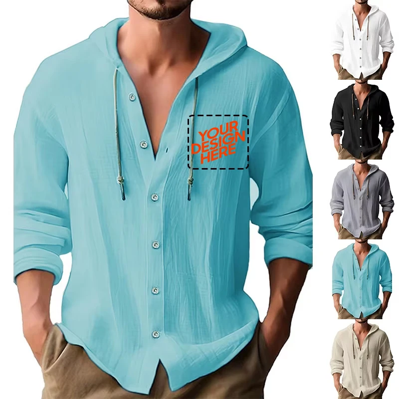 Custom Your Logo Cotton Linen Shirt Solid Streetwear Long Sleeve Hoodie Clothing For Men Button Tops Casual Loose Men Shirt
Custom Your Logo Cotton Linen Shirt Solid Streetwear Long Sleeve Hoodie Clothing For Men Button Tops Casual Loose Men Shirt