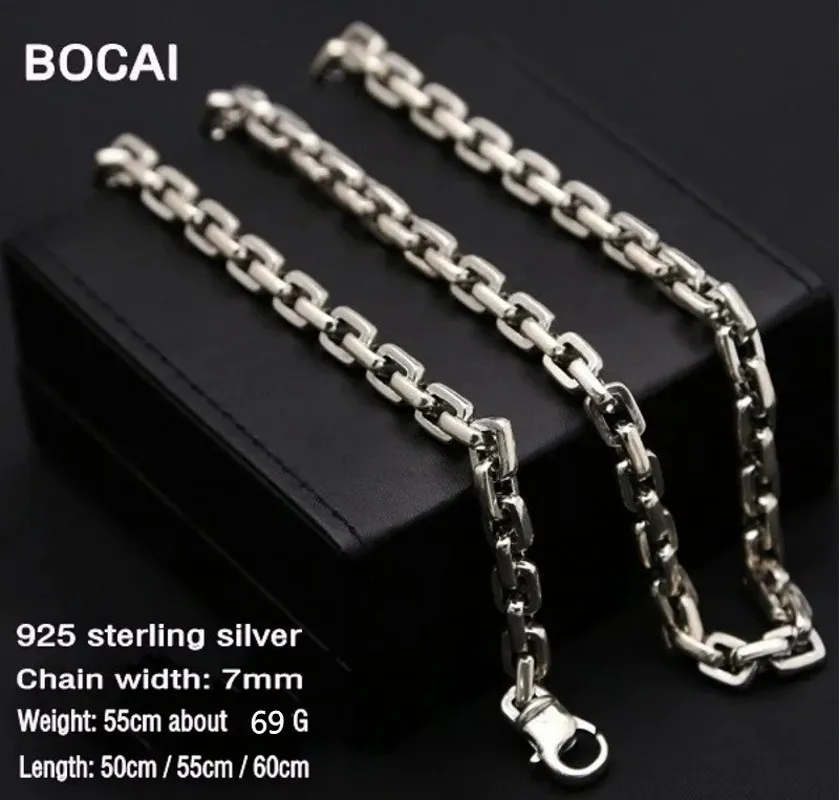 100% real solid S925 pure silver Circle lattice Men Retro Box 7MM Chain Necklace for man Thai Silver man necklaces
100% real solid S925 pure silver Circle lattice Men Retro Box 7MM Chain Necklace for man Thai Silver man necklaces