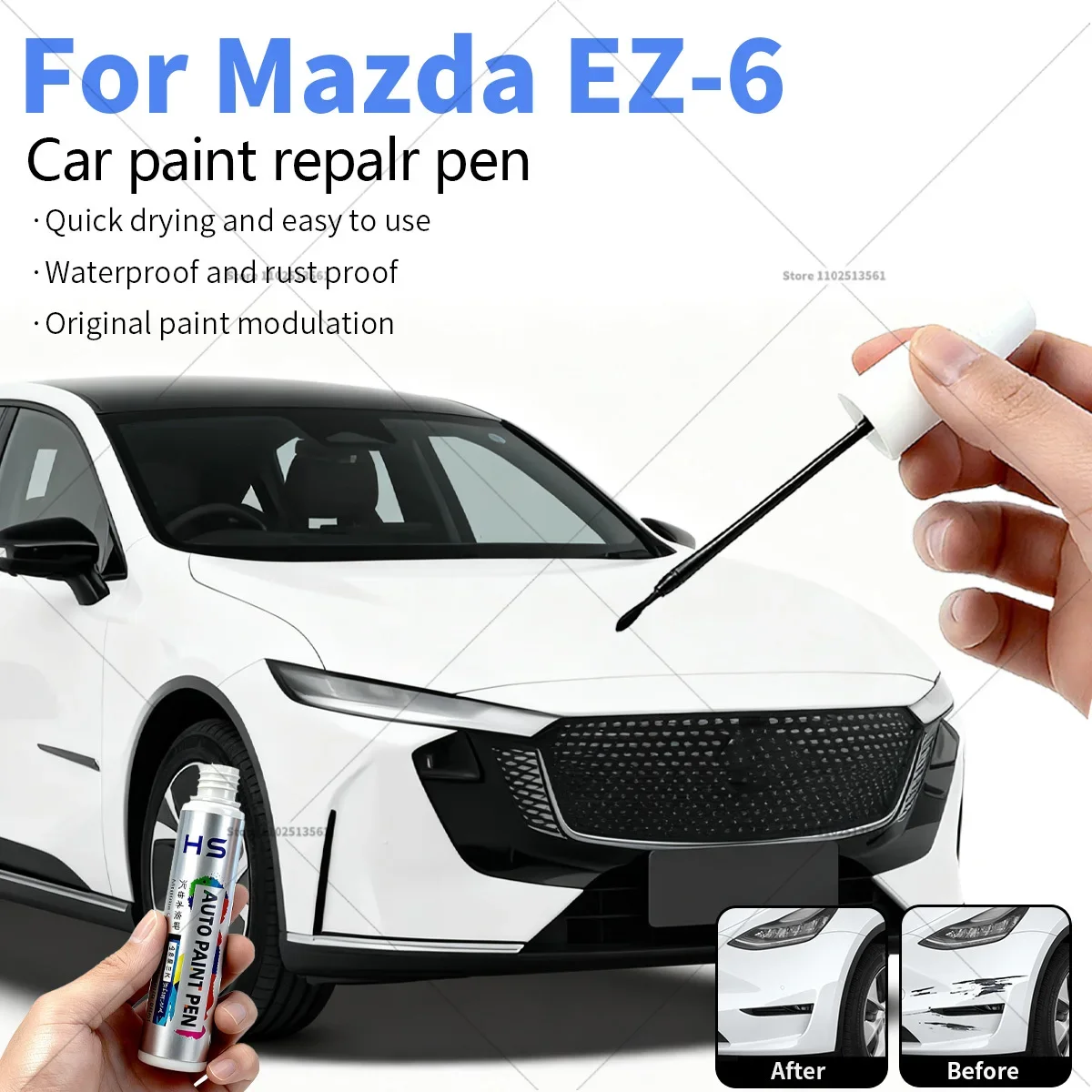 Ручка для ремонта автомобильной краски для Mazda EZ-6 Touch Up, средство для удаления царапин, сделай сам, автоаксессуары, черный, белый, 34K, синий, красный, 42 В, серый, 46G, 47C, золото
Ручка для ремонта автомобильной краски для Mazda EZ-6 Touch Up, средство для удаления царапин, сделай сам, автоаксессуары, черный, белый, 34K, синий, красный, 42 В, серый, 46G, 47C, золото