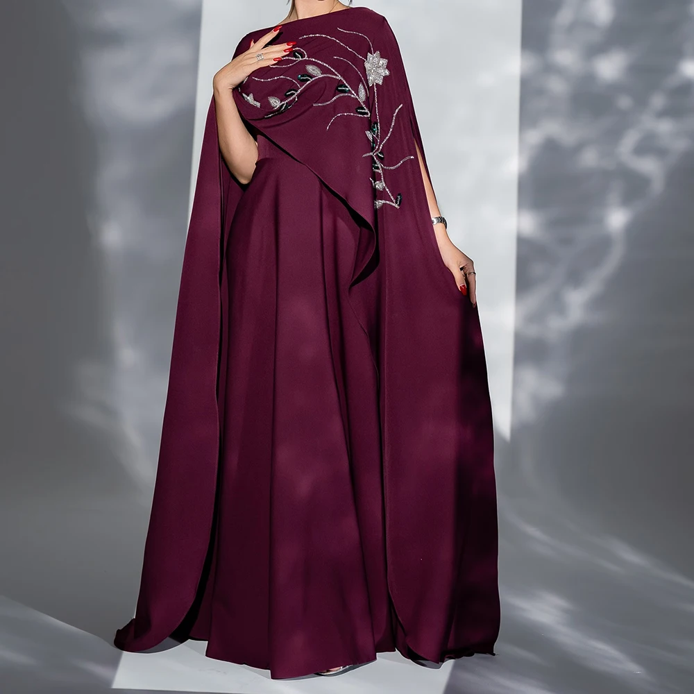 Customized A-line Evening Dresses Floor-length Boat Neck Sleeveless Prom Gown Fashion Crystal Flowers Stole Draped Party Gown
Customized A-line Evening Dresses Floor-length Boat Neck Sleeveless Prom Gown Fashion Crystal Flowers Stole Draped Party Gown